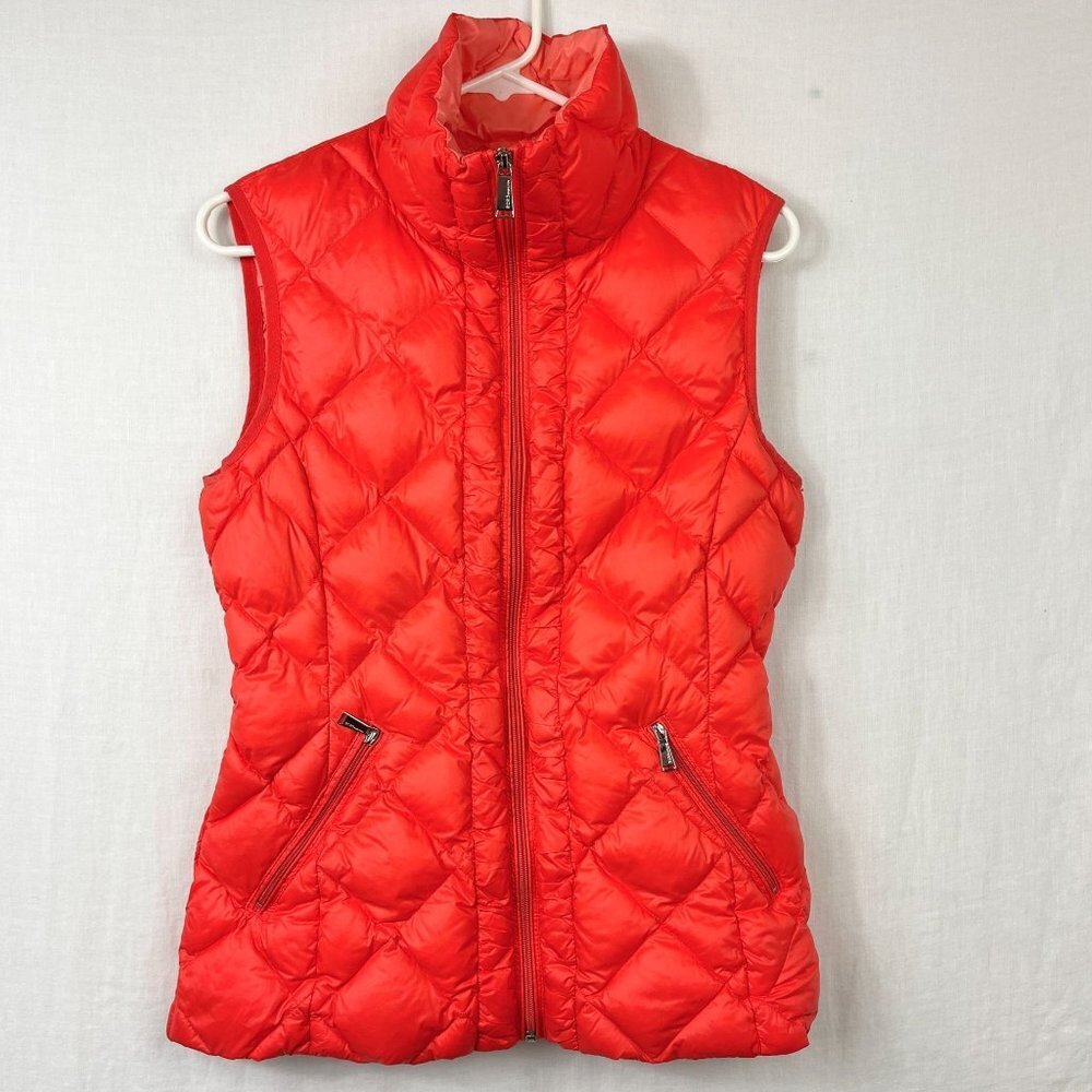 BCBGeneration Quilted Down Fill Puffer Vest Womens S Full‎ Zip Fitted Ski Bunny